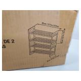 Ecostorage Bamboo & Metal Shoe Rack 2 Pack