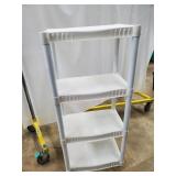 4 Tier White Plastic Shelf Unit