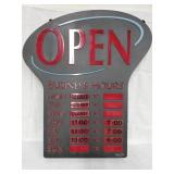 Lighted Business Hours Open Sign