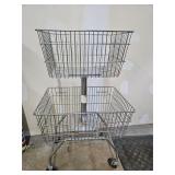 2 Tier Rolling Metal Cart