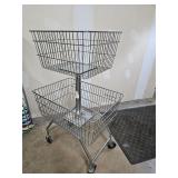 2 Tier Rolling Metal Cart