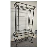 Wrought Iron & Glass Etagere