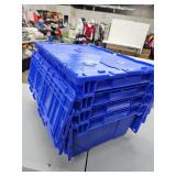 Plastic Totes with Attached Lids (4)