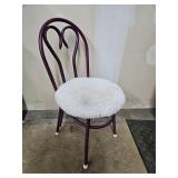 Purple Fuzzy Seat Metal Chair