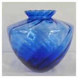 IVV Italy Cobalt Blue Art Glass Vase