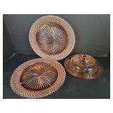 Pink Depression Glass Pieces (3)
