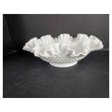 Fenton White Milk Glass Hobnail Bowl