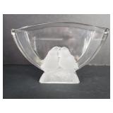 Verlys Clear & Frosted Glass Love Birds Vase