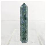 Polished Moss Agate Tower Obelisk