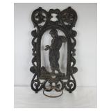 Cast Iron Figural Wall Planter Holder Heavy