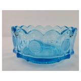 Fostoria Blue Coin Glass Oval Bowl