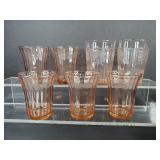 Pink Depression Glass Cherry Blossom Tumblers