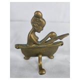 Vintage Brass Hook Woman in Bathtub