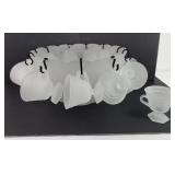 Tiara Indiana Glass Frosted Punch Bowl Set