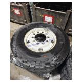 Two Goodyear tires and rims 315/80 R 22.5