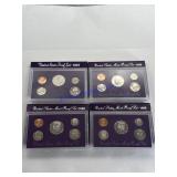 US proof sets 1987, 88, 89, 1990