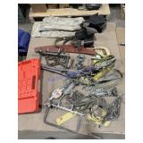 Chain, faults straps, assorted tools