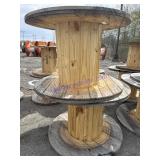 Two wood wire reels