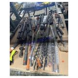 Assorted cutoff tools drill, bits, cable, puller