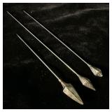 (3)Antique sterling solid sterling silver hat pins