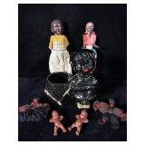 Vintage Black Americana Plastic Dolls, Ceramic >