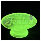Fenton Glass Oval Fenton Logo in Willow Green >