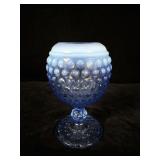 Fenton Blue Hobnail Ivy Ball Vase 6.5"