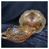 Fenton Hobnail Amber Colonial Amber Handled Nut >