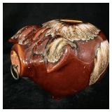 Vintage 1957 Corky Pig Brown Ceramic Piggy Bank >