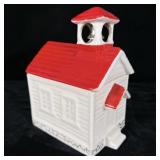 Vintage Ceramic Cookie Jar Church with Bell >