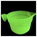 Frosted Green Depression Uranium Glass Measuring >