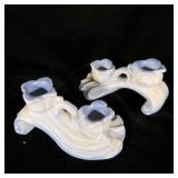 Weller Pottery Art Deco Double Candleholders
