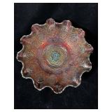 Fenton Iridescent Orange-Red Carnival Glass >