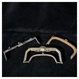(3) antique purse claps