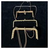 (3) antique purse claps