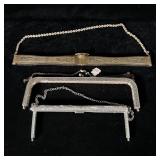 (3) large antique purse claps