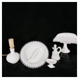 Fenton Silver Crest Divided Dish, White Milk >