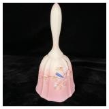 Fenton Opaque Pink Glass Hand Painted Bell