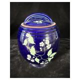 Hall Cobalt Blue Blue Garden Cookie Jar 9.5"