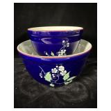 Hall China Blue Garden 2 Piece Thick Rim Mixing >