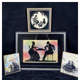 Antique Reverse Painted Silhouette Pictures >