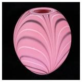Large Fenton art glass feather Hyacinth vase 10.5"