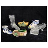Vintage Glass Shoes Clogs Delft