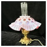 Vintage Electric Oil Lamp Style with Fenton >