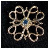 10K Gold & Sapphire pin