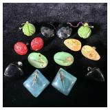 Vintage Lucite & other clip & screw back earrings