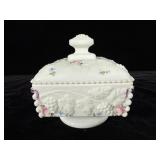 Westmoreland Beaded Grape Candy Dish Milk Glass >