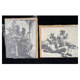 Vintage black Americana titled lunchtime & midday