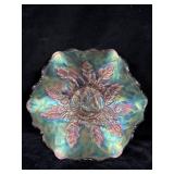 Millersburg Holly Whirl Amethyst Carnival Glass >