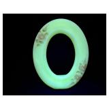 Fenton Custard Uranium Glass Hand Painted Oval >